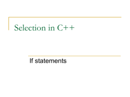 Selection in C++