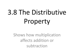 3.8 The Distributive Property