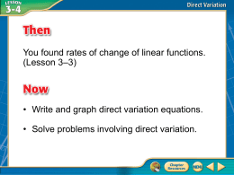 Write and Solve a Direct Variation Equation