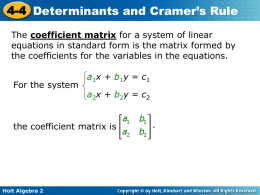 4-4 Cramer`s Rule