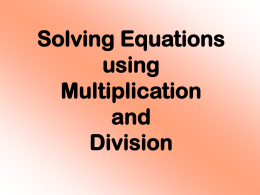 MultDivEquations