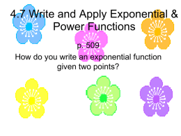 8.7 Modeling with Exponential & Power Functions