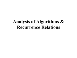 Recurrence Relations