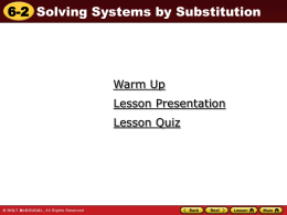 Solve the system by substitution.