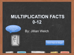 Multiplication Facts 1-12