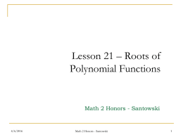Lesson 20 – Solving Polynomial Equations
