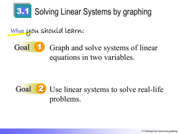 Solve the linear system by graphing