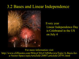 3.2 Subspaces Bases and Linear Independence