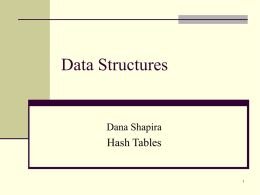 Hash Tables Dictionaries with Constant Access Time