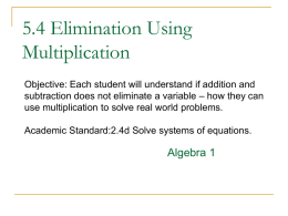 5.4 Systems_Elimination using multiplication