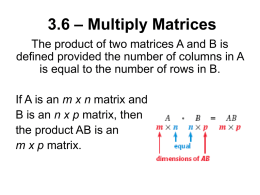3.6 – Multiply Matrices - Brookville Local Schools