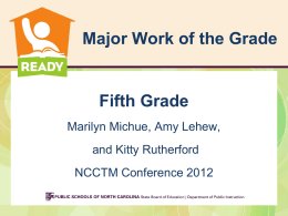 NCCTM 2012 5th Grade Marilyn - NC Mathematics