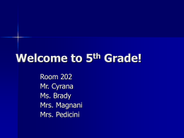 Welcome to 5th Grade! - Madison Public Schools