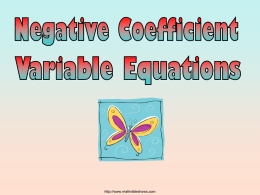 i) Negative Coefficient Equations