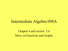 Intermediate Algebra 098A
