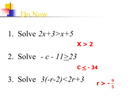 Alg 1.6 1.6 Absolute value equations and inequalities