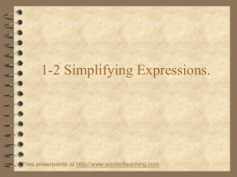 Simplify Expressions