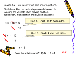 5.7 Solving Two-Step Equations