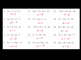 3.6 Writing Two Step Equations