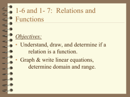 Chapter 2 - Graphing Linear Relations and Functions - pams