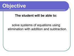 Solve Systems with Elimination