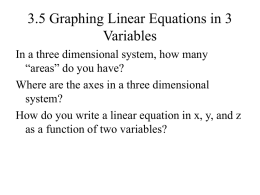 03.5 Graphing Linear Equations in 3 Variables