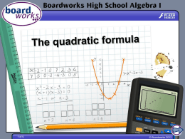The quadratic formula - simonbaruchcurriculum