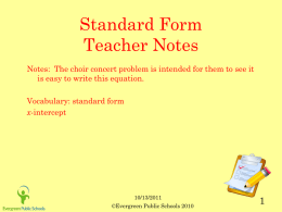 standard form - CCSS Algebra 1