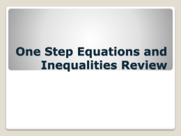 One Step Equations Review