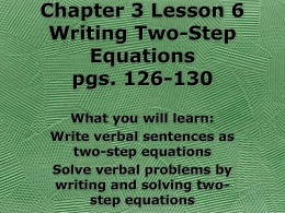 Power Point 2-Step Equations