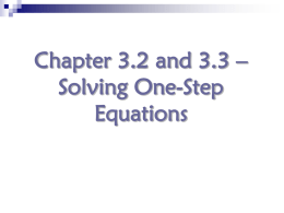 Solving One-Step Equations by Adding