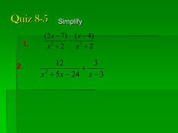 8-6 Solve Rational Equations