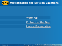 Mult and div equation notes