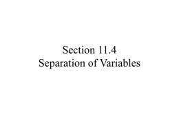 Section 11.4 Separation of Variables