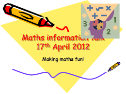 Maths information talk