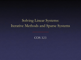 Linear systems: iterative and sparse methods*