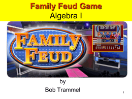 Family Feud Game Algebra I