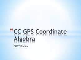 CC GPS Coordinate Algebra