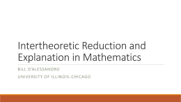 Intertheoretic Reduction and Explanation in Mathematics