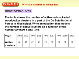 BIRD POPULATIONS EXAMPLE 3 Write an equation to