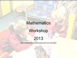 parentworkshop2013 - Chaddlewood Primary School