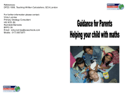 SCE Booklet for Parents - School