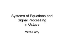 Octave - Regression + Signals Slides