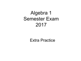 Semester Exam Review PP
