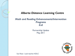 Intervention and Enhancement programs from ADLC