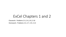 ExCel Chapters One and Twox