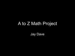 A to Z Math Project