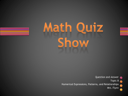 Quiz show - TeacherWeb