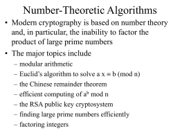 Number-Theoretic Algorithms