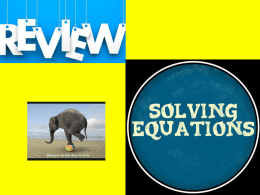 Review of Equations - David Michael Burrow